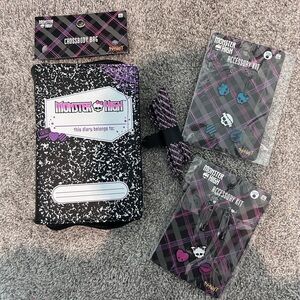 Monster High Doll Purse Diary Composition Notebook Crossbody Bag Detach Strap